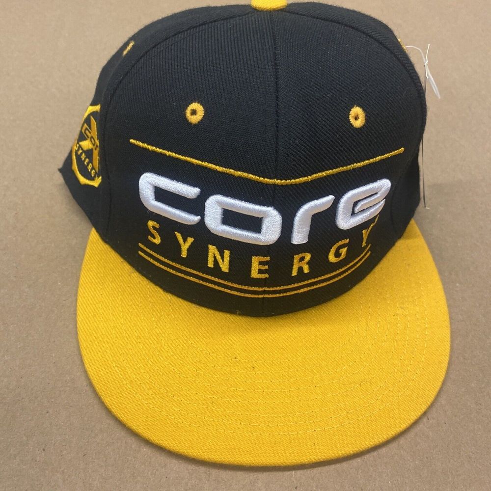 NWT Core‎ Synergy MMA Cage Fighter Hat Black Gold Snap Back Baseball Cap Adult